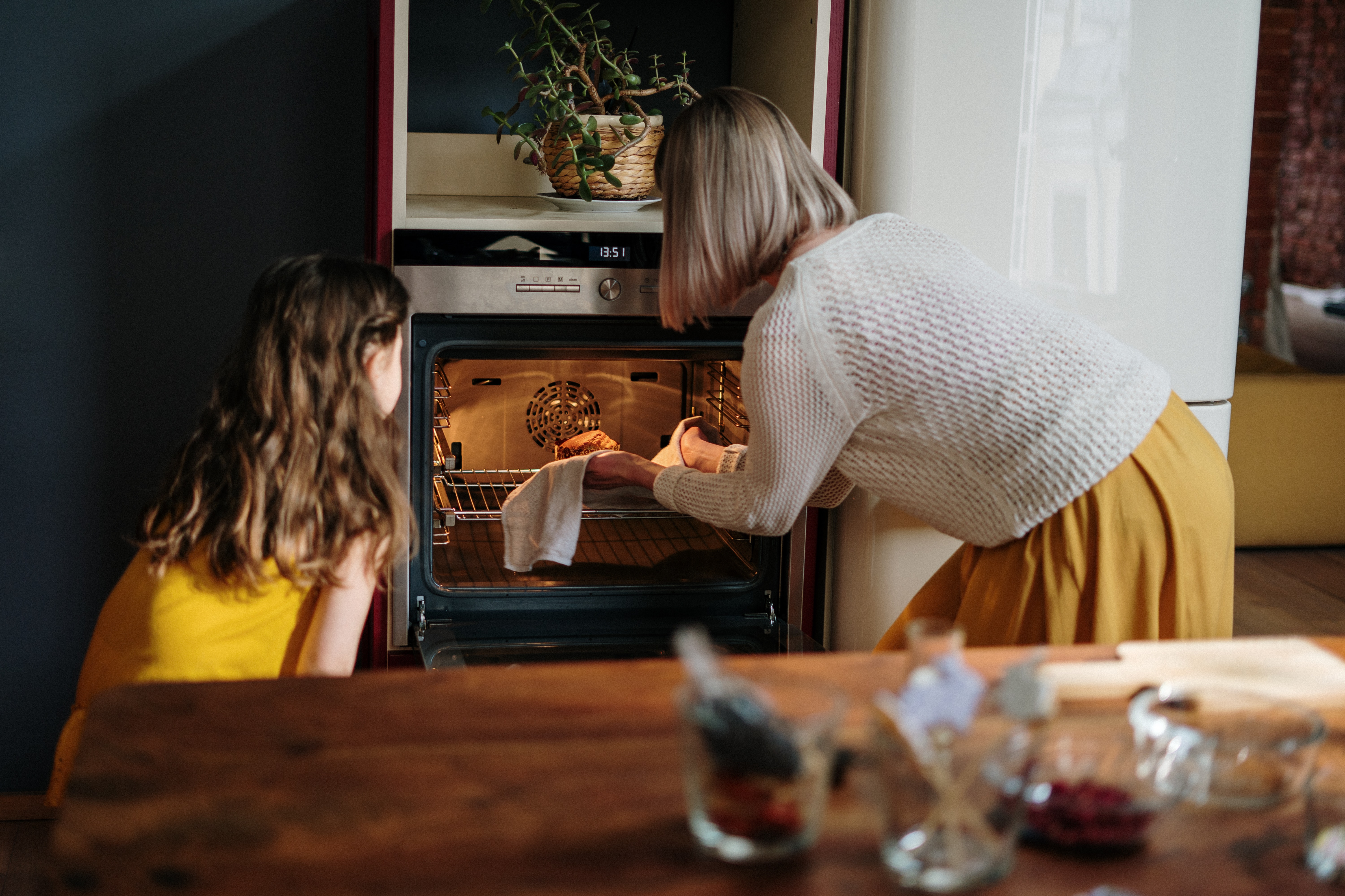 putting in oven