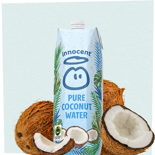 un carton d'eau de coco