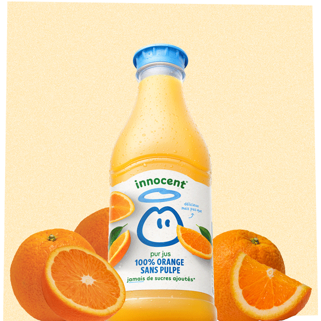 100% orange sans pulpe jus