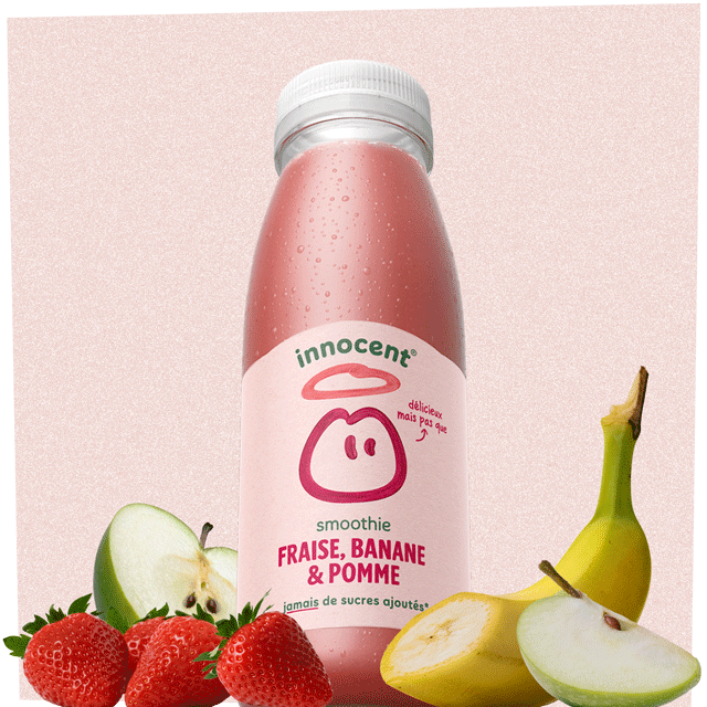 Fraise, banane and pomme smoothie