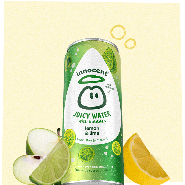 lemon and lime juicy water with bubbles